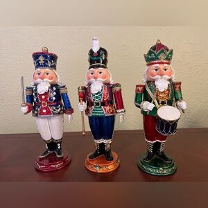 Festive Nutcracker Figurine Set - Red, Green, Blue